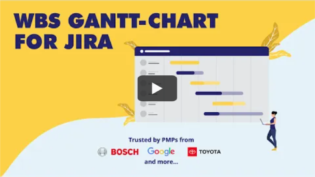 WBS Gantt-Chart for Jira hero video, a 60-to-90 second video that explains how the app’s features solve problems.