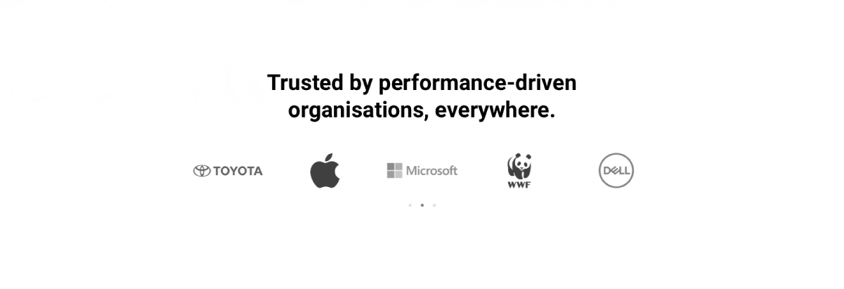 Well-known customer logos like Toyota and Apple who use bitvoodoo's product is showcased on the product page to establish credibility.