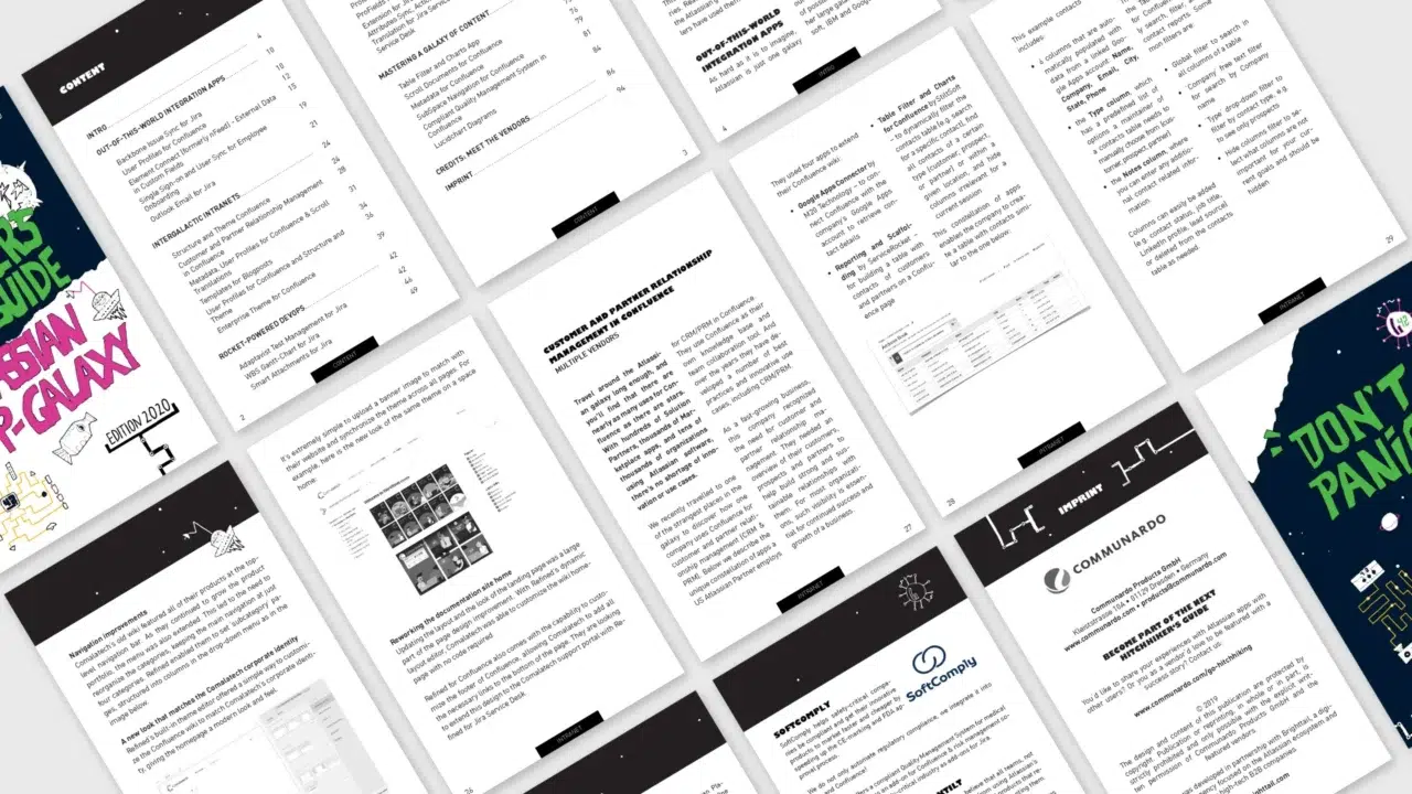 A collection of pages for a case study created for Communardo: The Hitchhiker's Guide to the Atlassian App-Galaxy.
