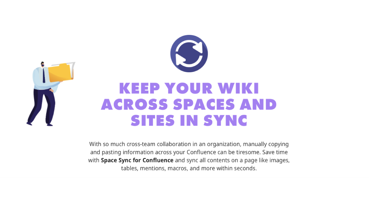 Resolve common pain points by keeping your wiki in sync across spaces and sites with Ricksoft's app.